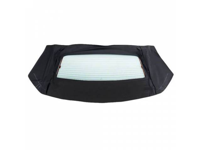 Convertible Rear Window, Black, W/ Solid Glass Curtain, W/ Defrost Option, Incl Elastic Straps, Note Inside Backing Is Black