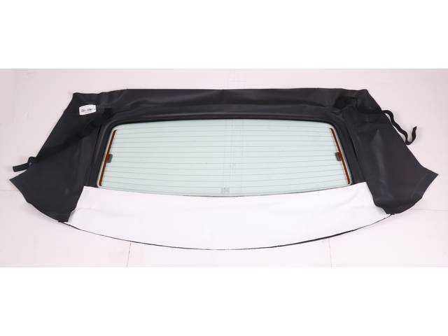 Convertible Rear Window, Bright White, W/ Solid Glass Curtain, W/ Defrost Option, Incl Elastic Straps, Note Inside Backing Is Black
