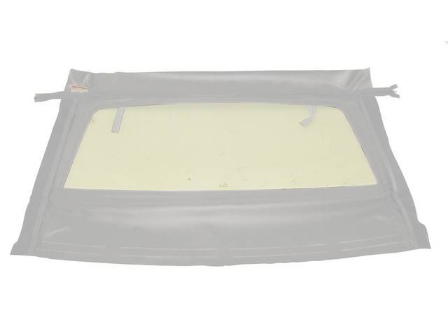 Convertible Rear Window, Oxford White, W/ Solid Glass Curtain, Incl Zipper, Velcro For Headliner, Repro