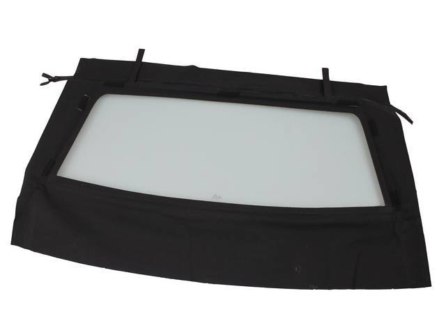 Convertible Rear Window, Performance White, W/ Solid Glass Curtain, Incl Zipper, Velcro For Headliner, Repro