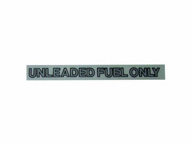 Decal, Gasoline Only, Black And Silver, 4 Inches, Straight, *Unleaded Fuel Only*, Repro