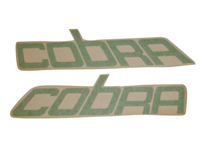 Decals, Cobra Quarter Window, Green, Pair, Repro