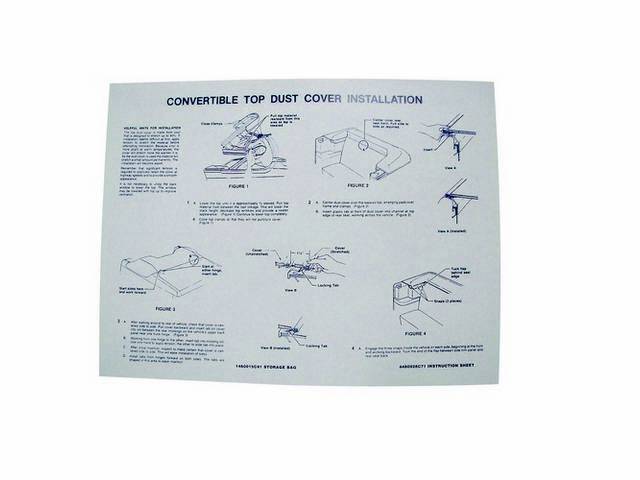 Sheet, Convertible Dust Cover Instruction, W/ Id Code *4480028c71*, Repro