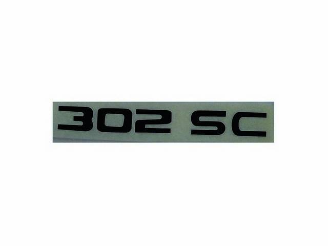 Decal, Hood Scoop, *302 Sc*, Silver Lettering, Repro