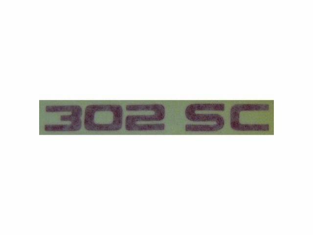 Decal, Hood Scoop, *302 Sc*, Red Lettering, Repro