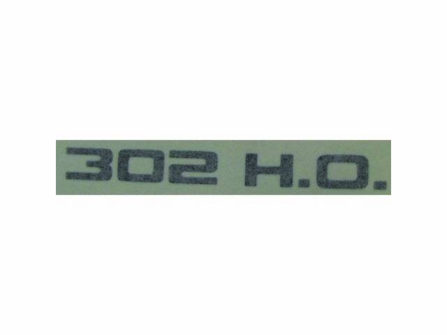 Decal, Hood Scoop, *302 Ho*, Silver Lettering, Repro