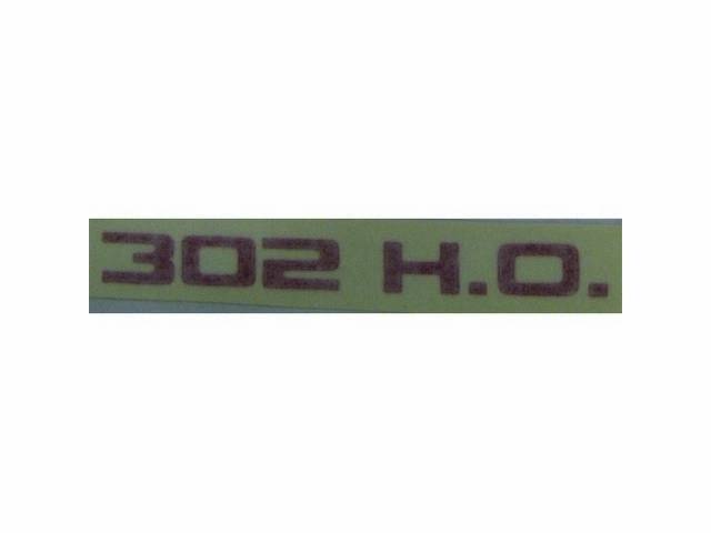 Decal, Hood Scoop, *302 Ho*, Red Lettering, Repro