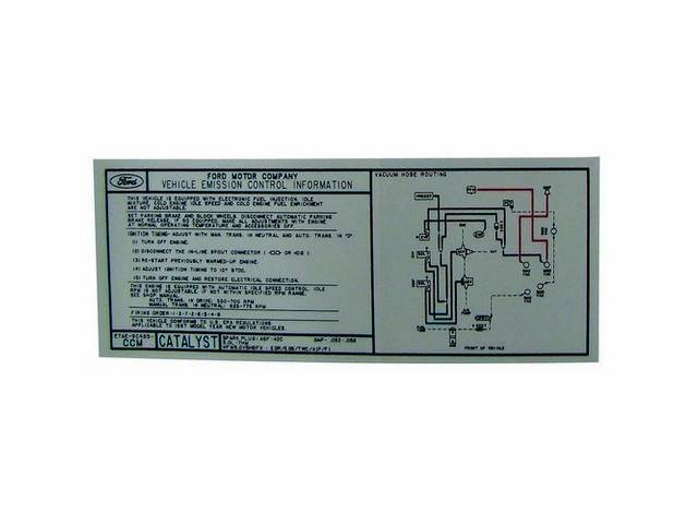 Decal, Engine Compartment Emission, W/ Id Code *E7ae-9c485-Ccm*, Repro