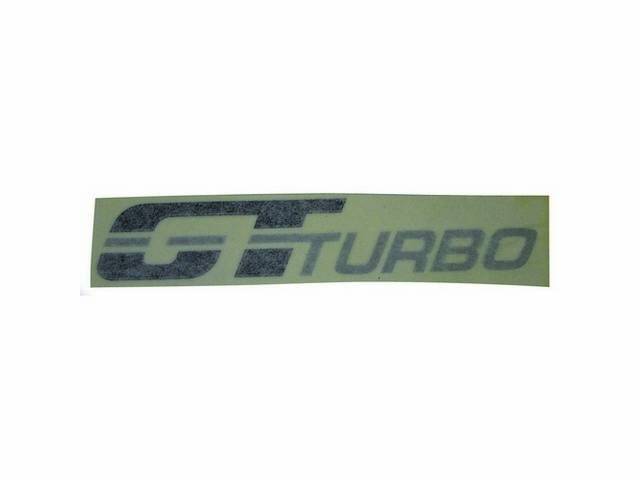 Decal, Deck Lid / Front Fender, *Gt Turbo*, Black W/ Silver Lettering, Repro