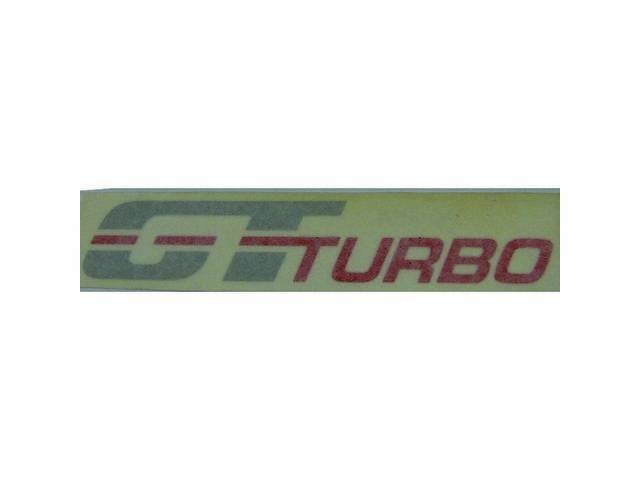 Decal, Deck Lid / Front Fender, *Gt Turbo*, Orange W/ Silver Lettering, Repro