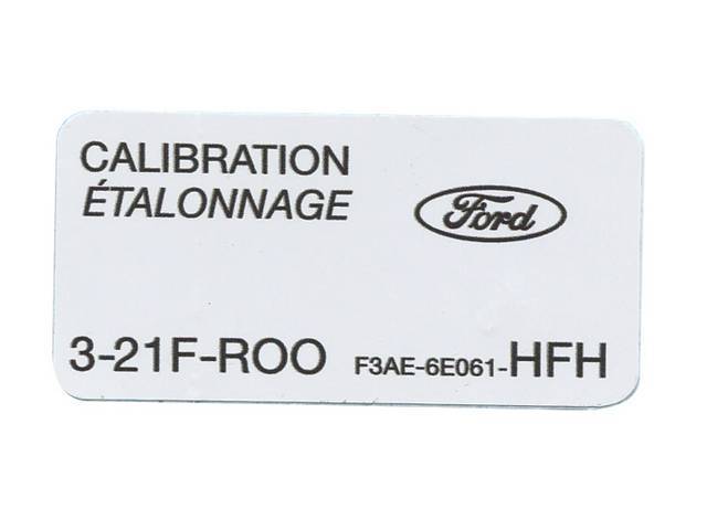 Door Jamb Calibration Code Decal for 1993 5.0L Cobra