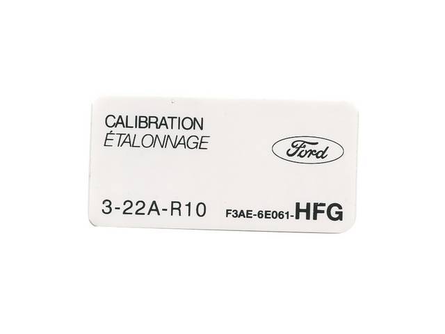 Door Jamb Calibration Code Decal for 1993 5.0L 