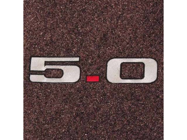 Carpet, Rear Hatch Area, Cut Pile, Walnut, W/ * 5.0 * Logo,  Incl 1 Piece Rear Seat Carpet, Repro