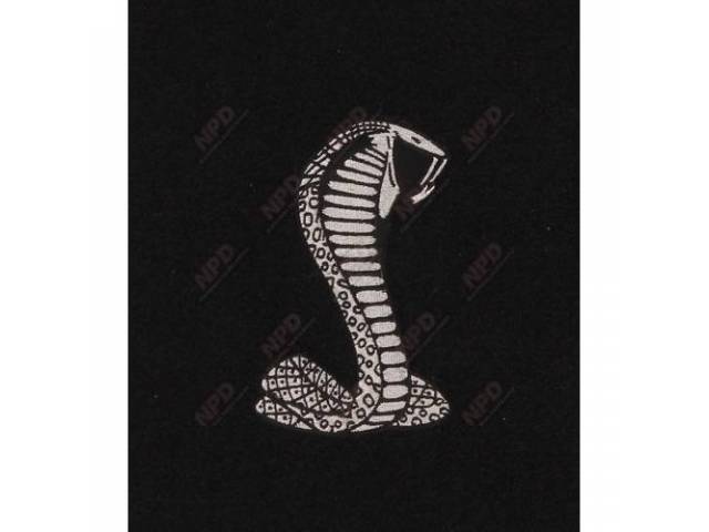 Carpet, Rear Hatch Area, Cut Pile, Black, W/ *Cobra Snake* Logo,  Incl 1 Piece Rear Seat Carpet, Repro