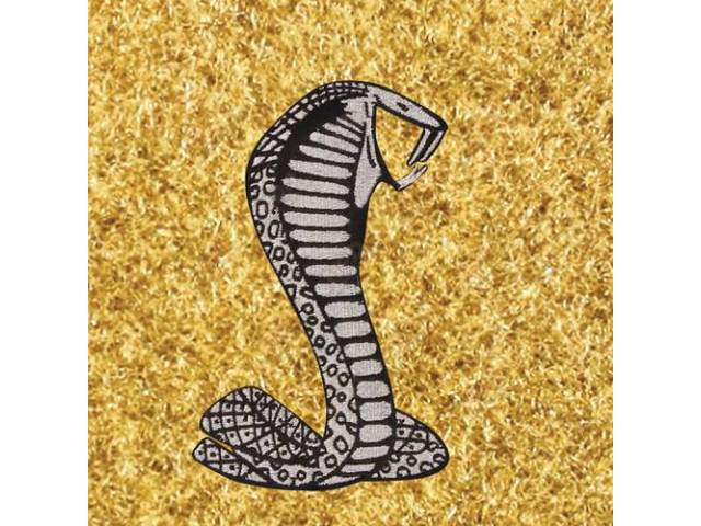Carpet, Rear Hatch Area, Cut Pile, Chamois / Caramel, W/ * Cobra Snake* Logo,  Incl 1 Piece Rear Seat Carpet, Repro