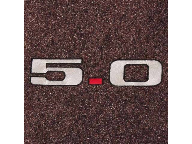 Carpet, Rear Hatch Area, Cut Pile, Walnut,W/ * 5.0 * Logo, Incl 2 Piece Rear Seat Carpet, Repro
