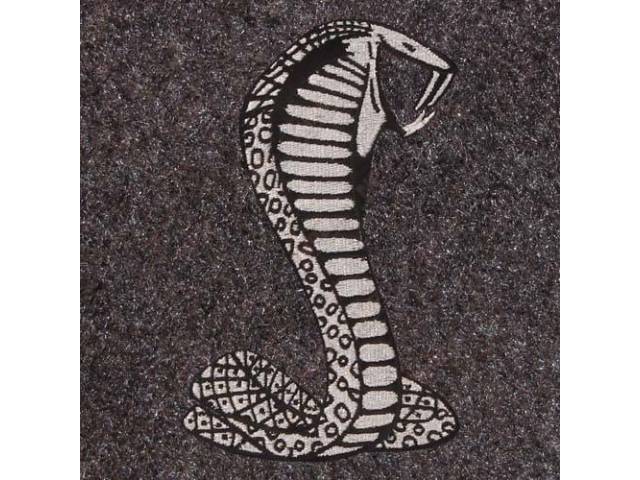 Carpet, Rear Hatch Area, Cut Pile, Charcoal Gray, W/ * Cobra Snake * Logo, Incl 2 Piece Rear Seat Carpet, Repro