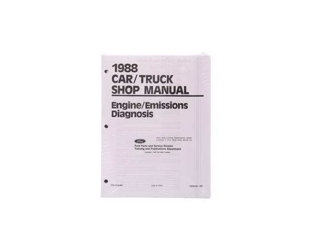 Emissions Diagnosis Service Manual, 1988 Mustang