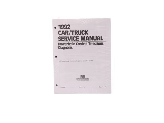 Emissions Diagnosis Service Manual, 1992 Mustang
