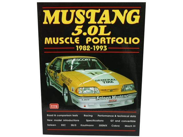 Book, Mustang 5.0l Muscle Portfolio 1982-1993, By R.m. Clarke, 140 Pages