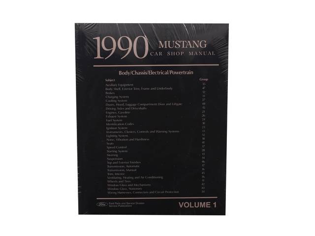 Shop Manual, Reprint Of Original, 1990 Mustang, Note That Shop Manuals May Incl Other Ford, Lincoln And Mercury Car Models