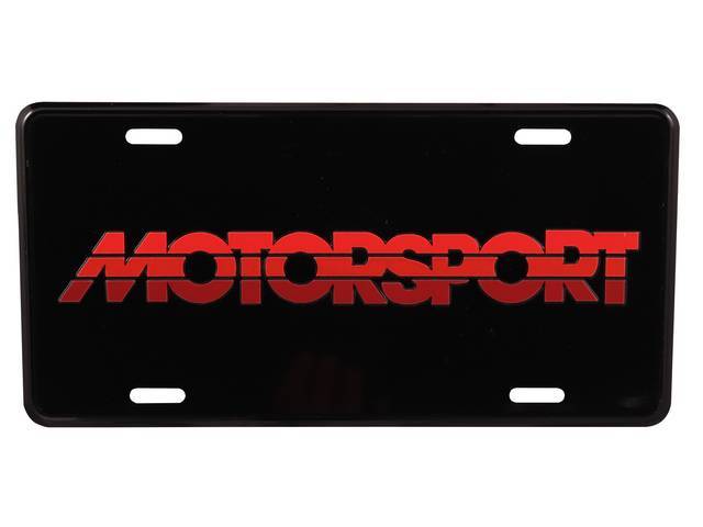 Black With Tricolor RED MOTORSPORT Logo License Plate