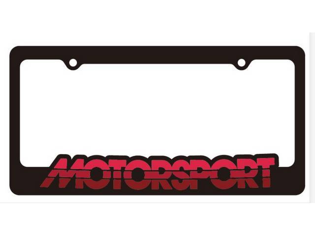 Black With Tricolor Red MOTORSPORT Logo License Plate Frame
