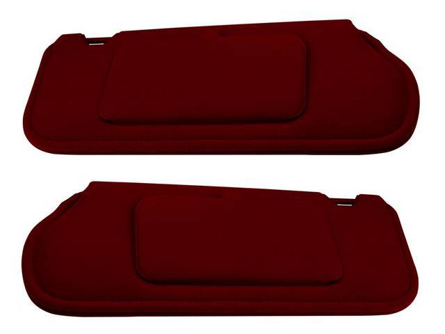 Sunvisor Set, Scarlet Red, Cloth, Incl Mirrors, Non