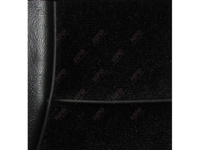 Upholstery Set, Low Back Buckets, Cloth, Black, W/ Interior Trim Id Code *Da*, Incl Headrest Covers