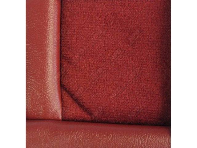 Upholstery Set, Low Back Buckets, Cloth, Medium Red, W/ Interior Trim Id Code *Fd*, Incl Headrest Covers