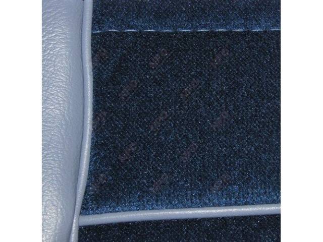 Upholstery Set, Low Back Buckets, Cloth, Academy Blue, W/ Interior Trim Id Code *Db*, Incl Headrest Covers