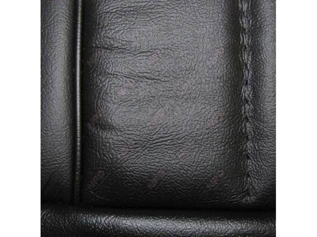 Upholstery Set, Low Back Buckets, Leather, Black, W/ Interior Trim Id Code *Ea*, Incl Headrest Covers