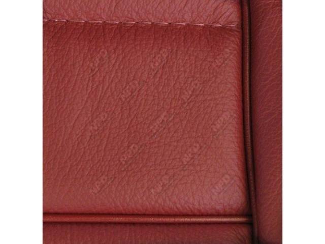 Upholstery Set, Low Back Buckets, Leather, Medium Red, W/ Interior Trim Id Code *Ed*, *Qd*, Incl Headrest Covers