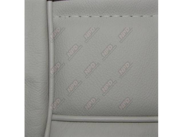 Upholstery Set, Low Back Buckets, Leather, Opal White, W/ Interior Trim Id Code *En*, *Eq*, *Ew*, *E9*, Incl Headrest Covers