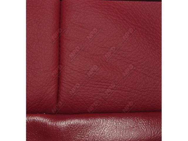 Upholstery Set, Low Back Buckets, Leather, Medium Red, W/ Interior Trim Id Code *Ed*, Incl Headrest Covers