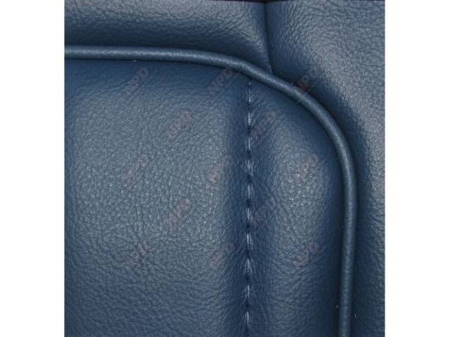 Upholstery Set, Low Back Buckets, Vinyl, Wedgewood Blue, W/ Interior Trim Id Code *Sb*, Incl Headrest Covers