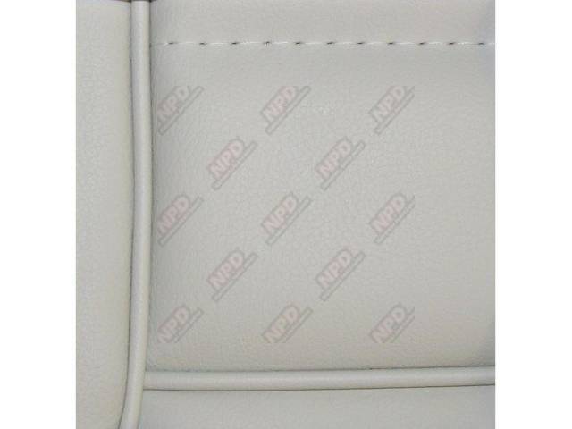 Upholstery Set, Low Back Buckets, Vinyl, Oxford White, W/ Interior Trim Id Code *Cu*, *Cn*, *Cq*, *Cw*, Incl Headrest Covers