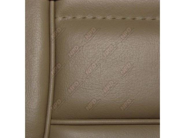 Upholstery Set, Low Back Buckets, Vinyl, Sand Beige, W/ Interior Trim Id Code *Cy*, Incl Headrest Covers
