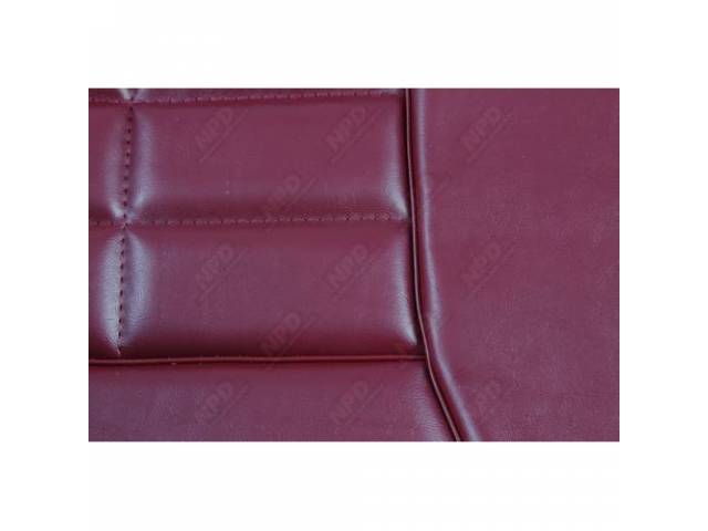 Upholstery Set, Low Back Buckets, Vinyl, Scarlet Red, W/ Interior Trim Id Code *Bd*, *Cd* Incl Headrest Covers