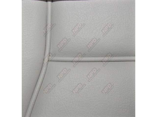 Upholstery Set, Low Back Buckets, Vinyl, White, W/ Interior Trim Id Code *Bl*, *Bn*, *Bw*, Incl Headrest Covers