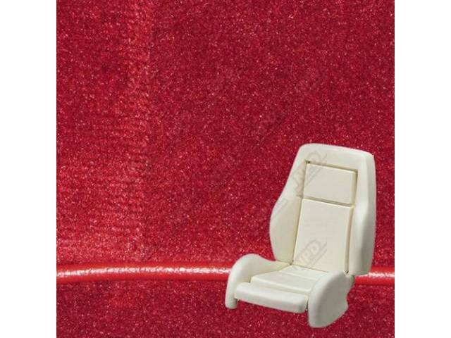 Upholstery And Seat Foam Set, Sport Seat Conversion, Cloth, Canyon Red, W/ Knee Bolster, W/ Interior Trim Id Code *Pd*, Does Not Include Headrest
