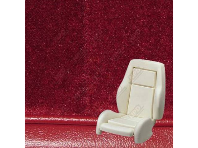 Upholstery And Seat Foam Set, Sport Seat Conversion, Cloth, Canyon Red, W/ Knee Bolster, W/ Interior Trim Id Code *Pd*, Does Not Include Headrest