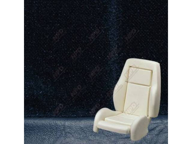 Upholstery And Seat Foam Set, Sport Seat Conversion, Cloth, Academy Blue, W/ Knee Bolster, W/ Interior Trim Id Code *Pb*, Does Not Include Headrest