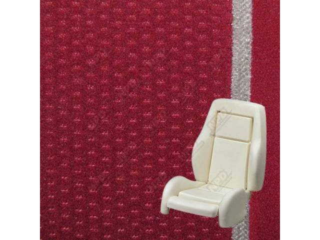 Upholstery And Seat Foam Set, Sport Seat Conversion, Cloth, Canyon Red W/ Gray Piping, W/ Knee Bolster, W/ Interior Trim Id Code *Pd*, Does Not Include Headrest