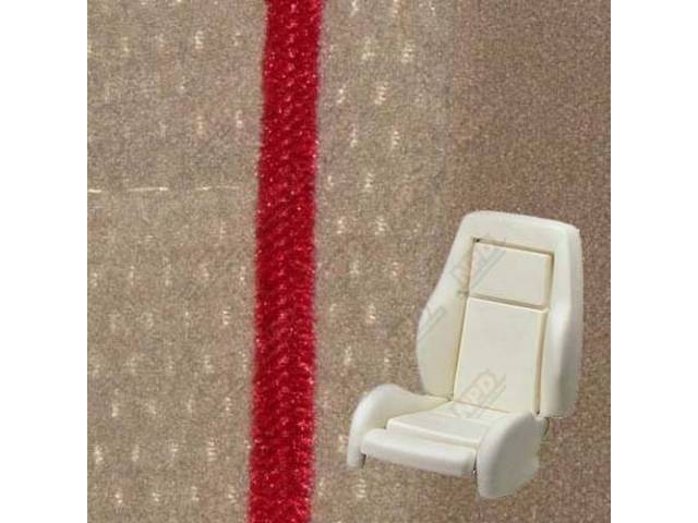 Upholstery And Seat Foam Set, Sport Seat Conversion, Cloth, Sand Beige W/ Red Piping, W/ Knee Bolster, W/ Interior Trim Id Code *Pd*, Does Not Include Headrest