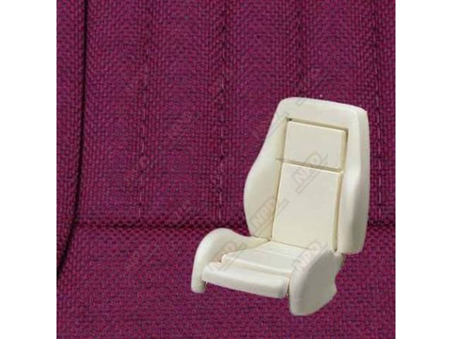 Upholstery And Seat Foam Set, Sport Seat Conversion, Cloth, Scarlet Red, W/ Knee Bolster, Incl Headrest Covers