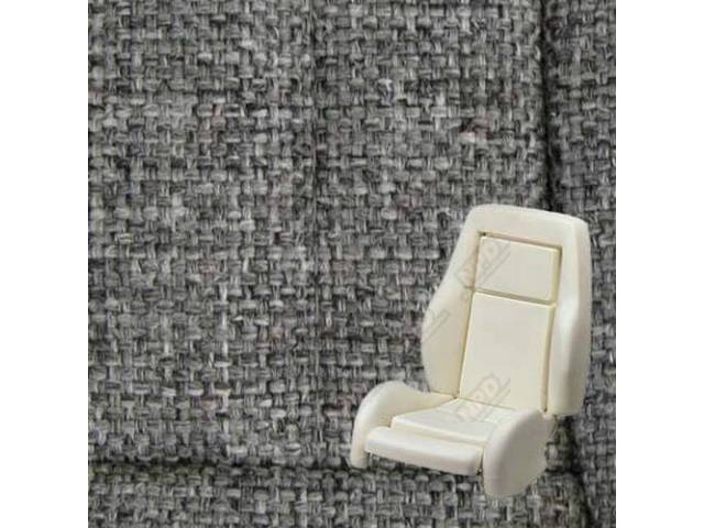 Upholstery And Seat Foam Set, Sport Seat Conversion, Cloth,  Medium Smoke Gray, W/ Knee Bolster, Incl Headrest Covers