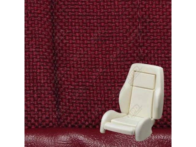 Upholstery And Seat Foam Set, Sport Seat Conversion, Cloth, Scarlet Red, W/ Knee Bolster, W/ Interior Trim Id Code *Pd*, Incl Headrest Covers
