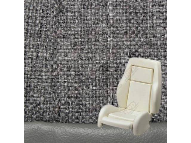 Upholstery And Seat Foam Set, Sport Seat Conversion, Cloth,  Medium Smoke Gray, W/ Knee Bolster, W/ Interior Trim Id Code *Pg*, Incl Headrest Covers