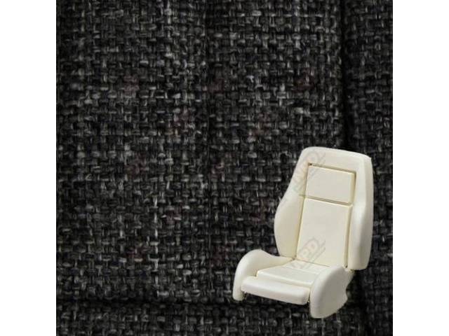 Upholstery And Seat Foam Set, Sport Seat Conversion, Cloth, Black, W/ Knee Bolster, Incl Headrest Covers